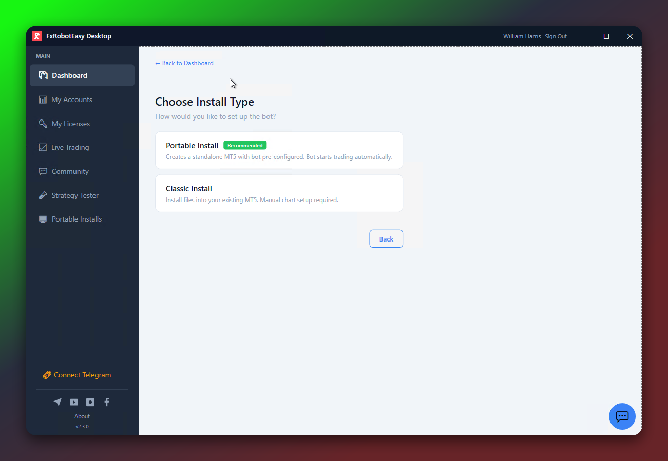Select Portable Install