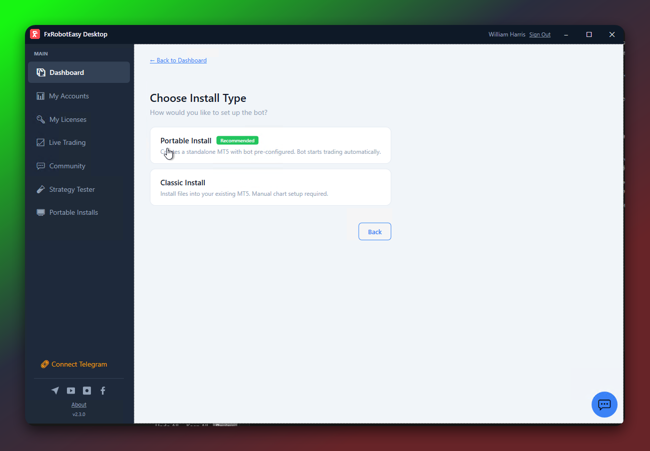 Select Portable Install
